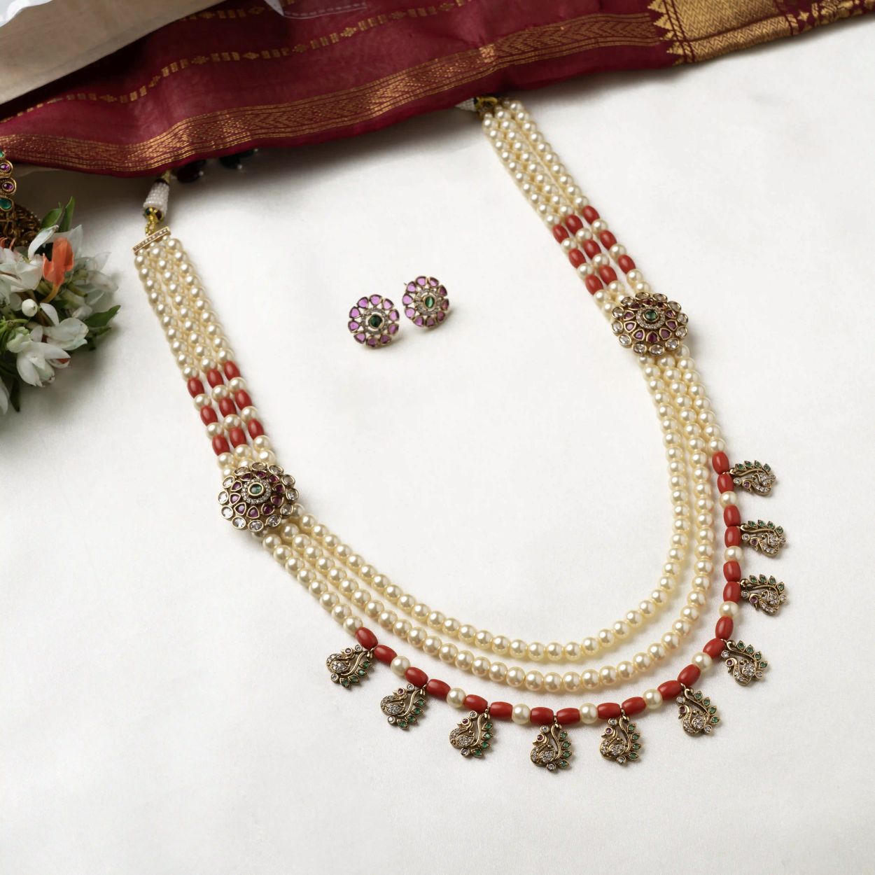 Coral Pearl Mala SM63161