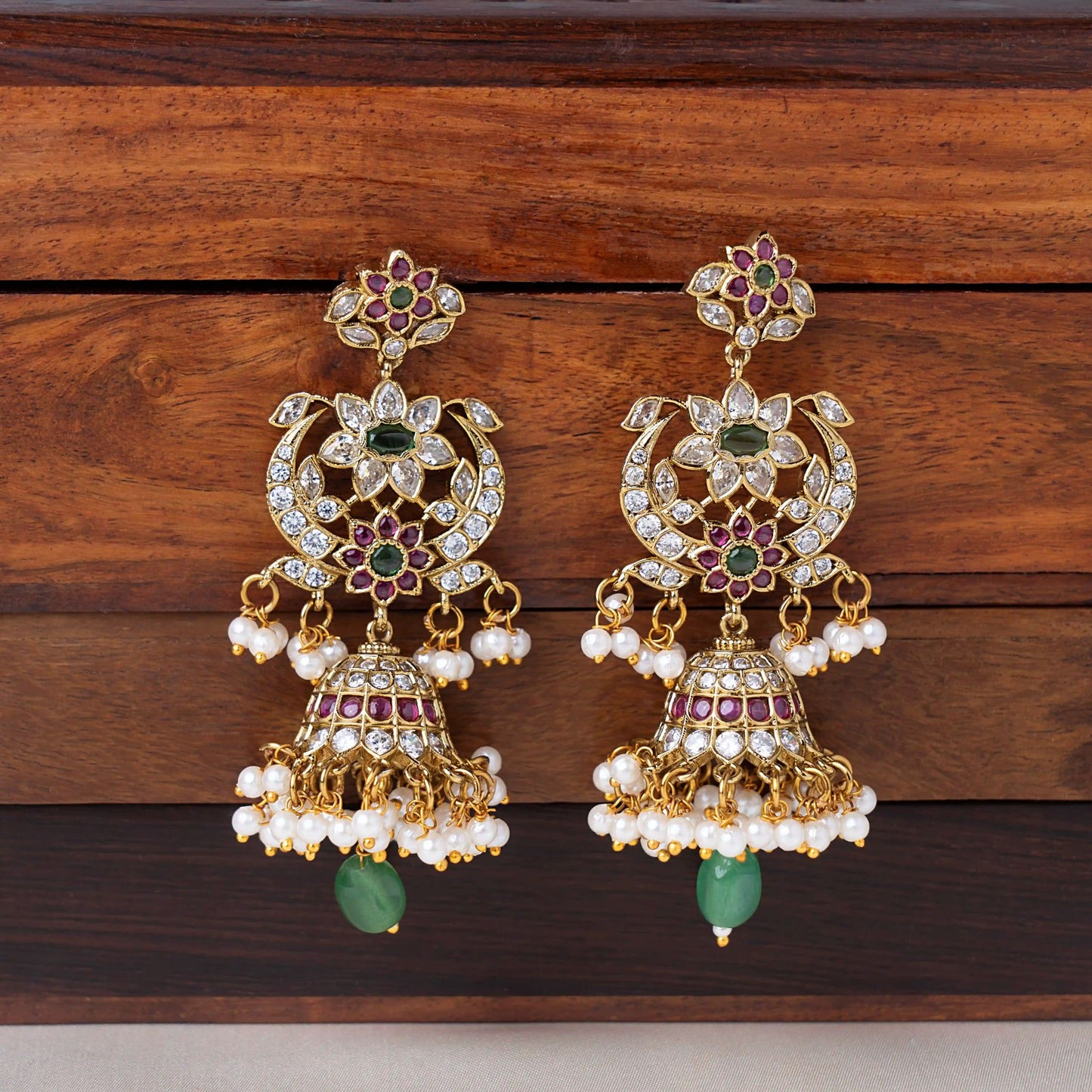 Floral Chandbali Jhumka