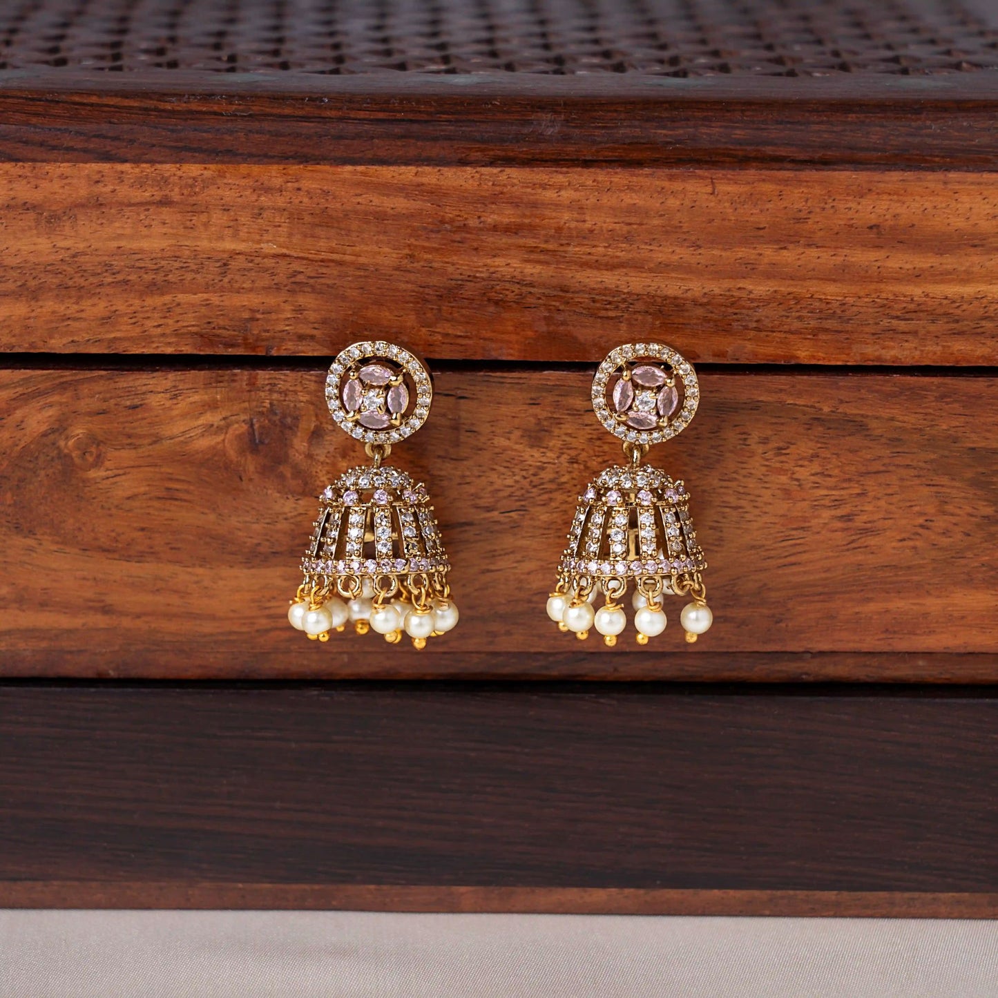 Soft Pink Pearl Jhumka