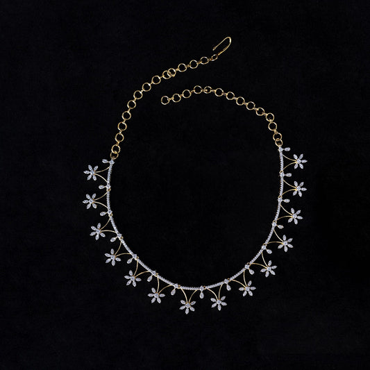 Floral Cluster Zircon Necklace