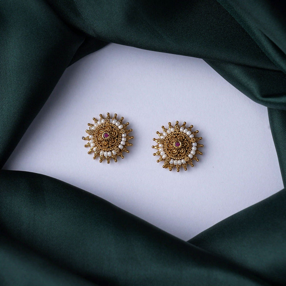 Ruby Floral Radiance Stud
