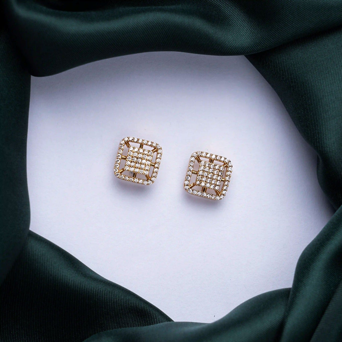 Square Zircon Luxe Stud