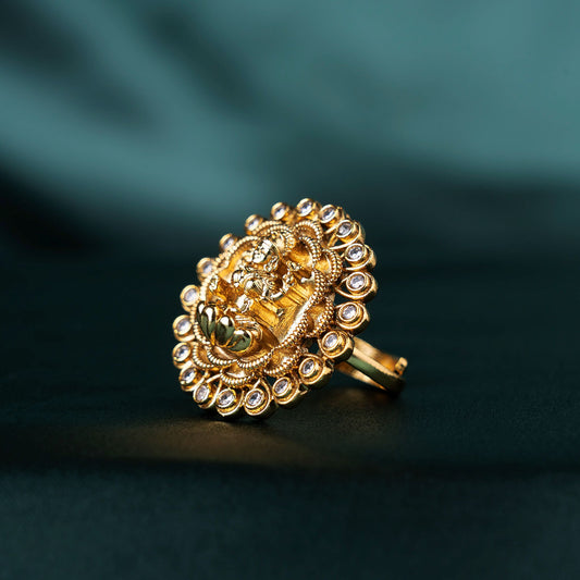 Lakshmi White Stone Statement Finger Ring