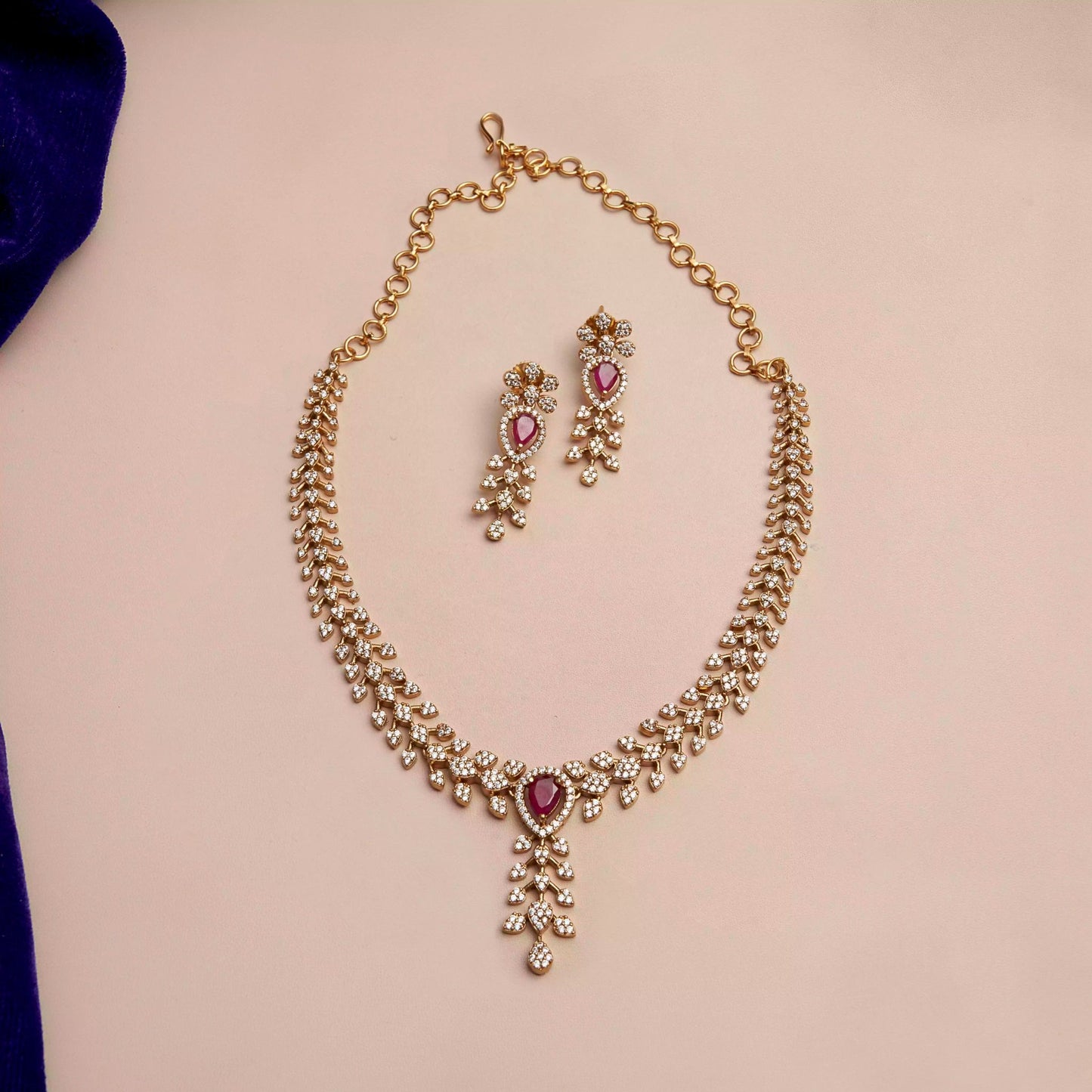 Ruby and Zircon Necklace SM77196