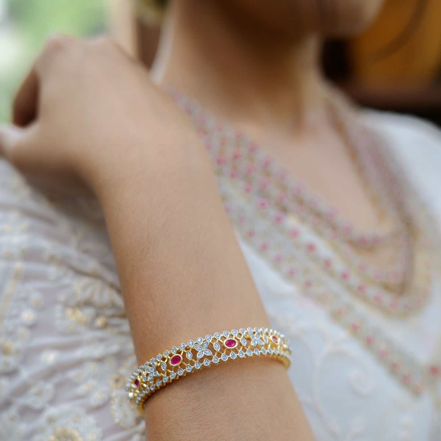 Ruby Cutwork Statement Bangles
