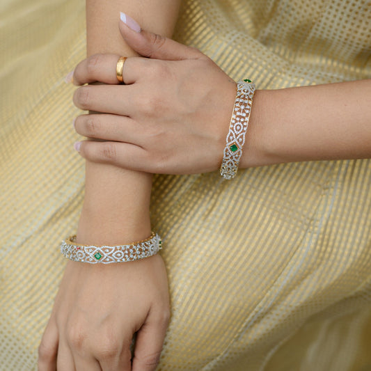Cutwork Emerald Statement Bangles