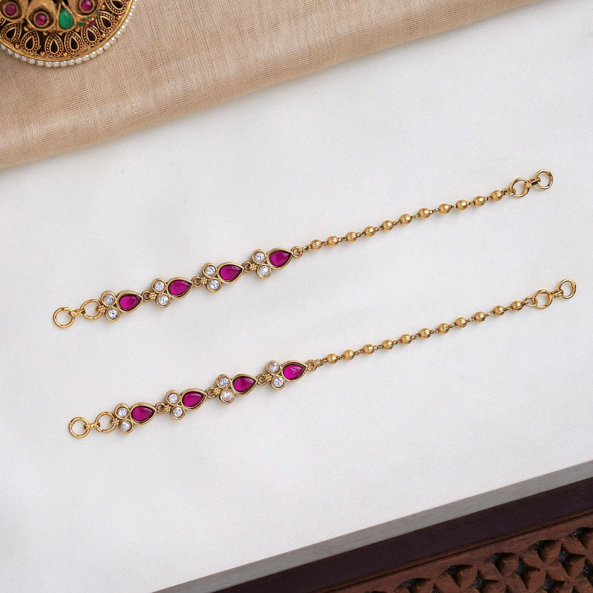 Ruby-Pear-Ear-Chain
