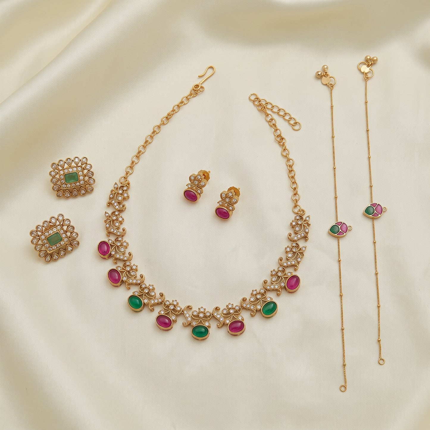 Timeless Elegance – Necklace, Studs & Anklets
