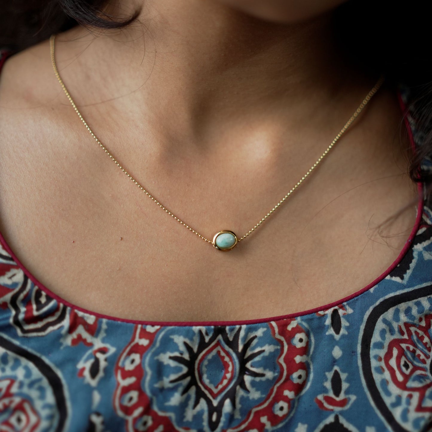 Minimal Turquoise Pendant Chain