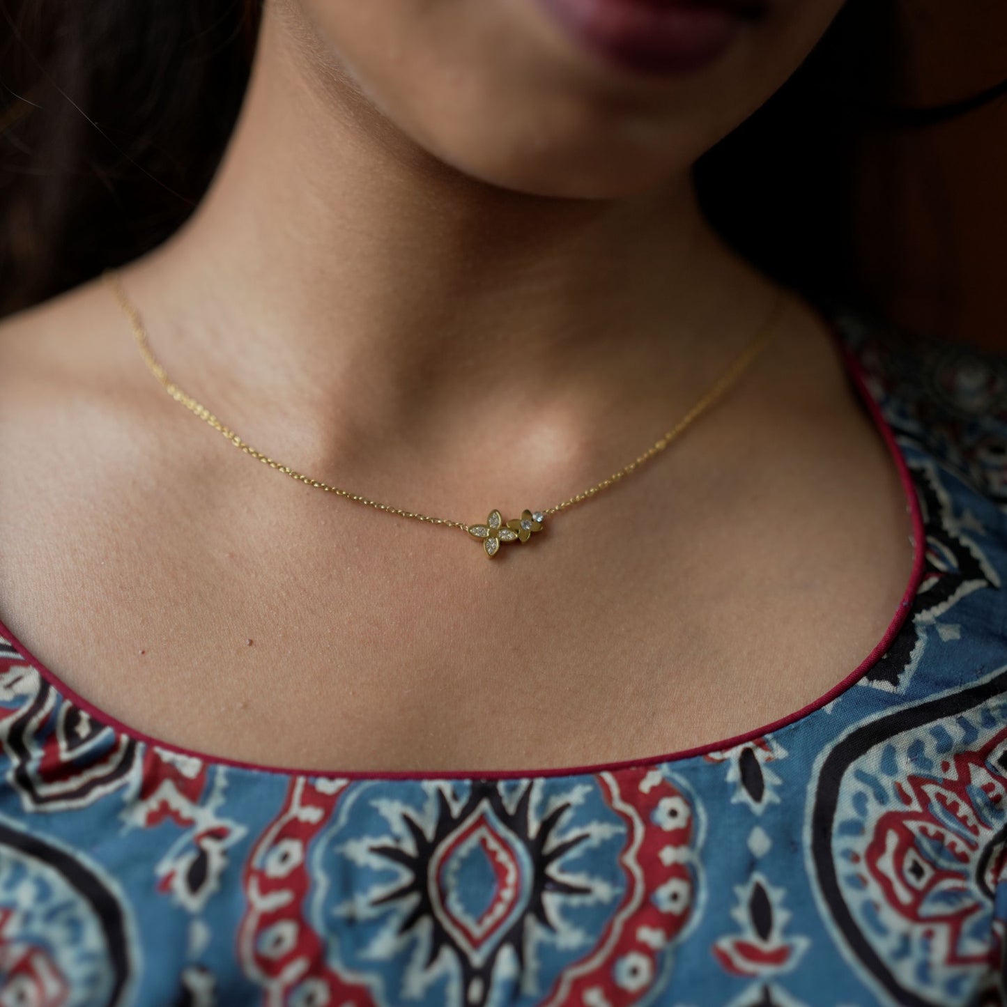 Dual Bloom Floral Chain