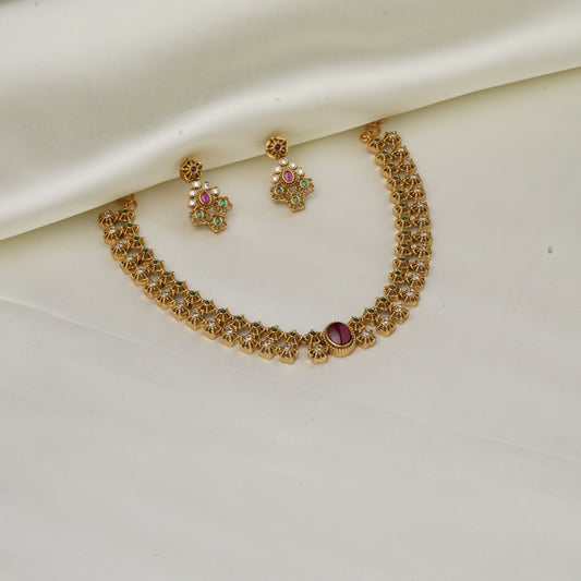 Traditional Emerald and Ruby Necklace SM77200