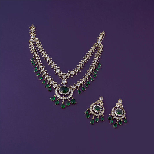 White and Green Designer Necklace SM77124