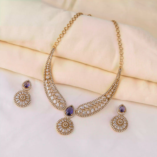 Purple/Aqua green Necklace SM77103