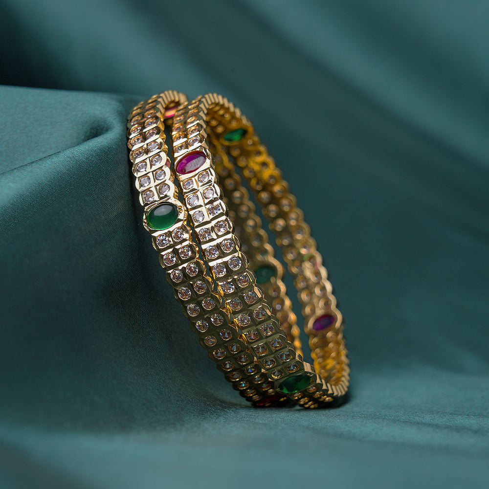Festive Pink Green Bangles