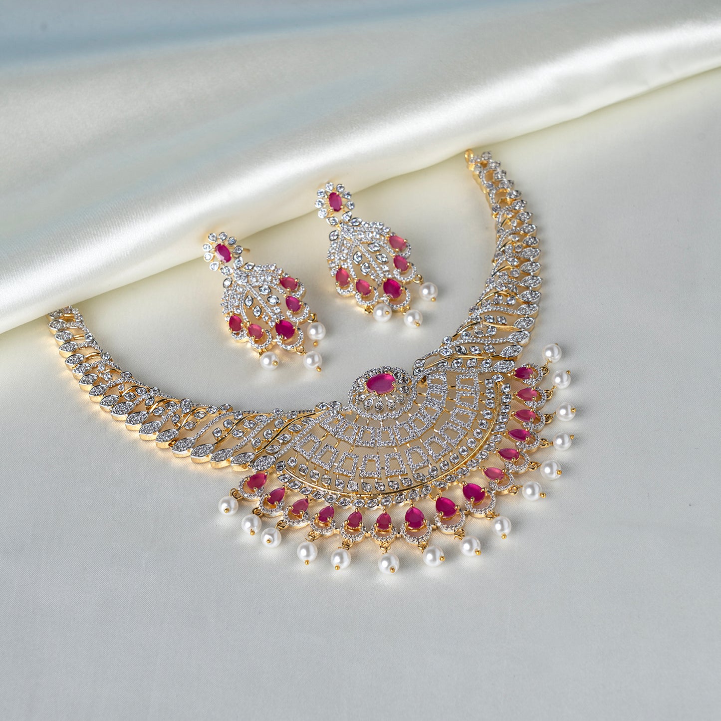 Statement Ruby & Zircon Necklace SM77320