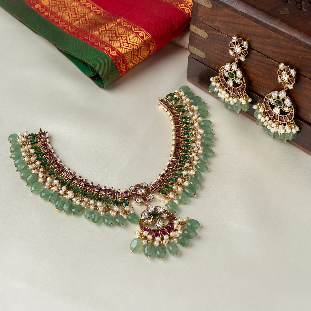 Kemp Green Bead Necklace