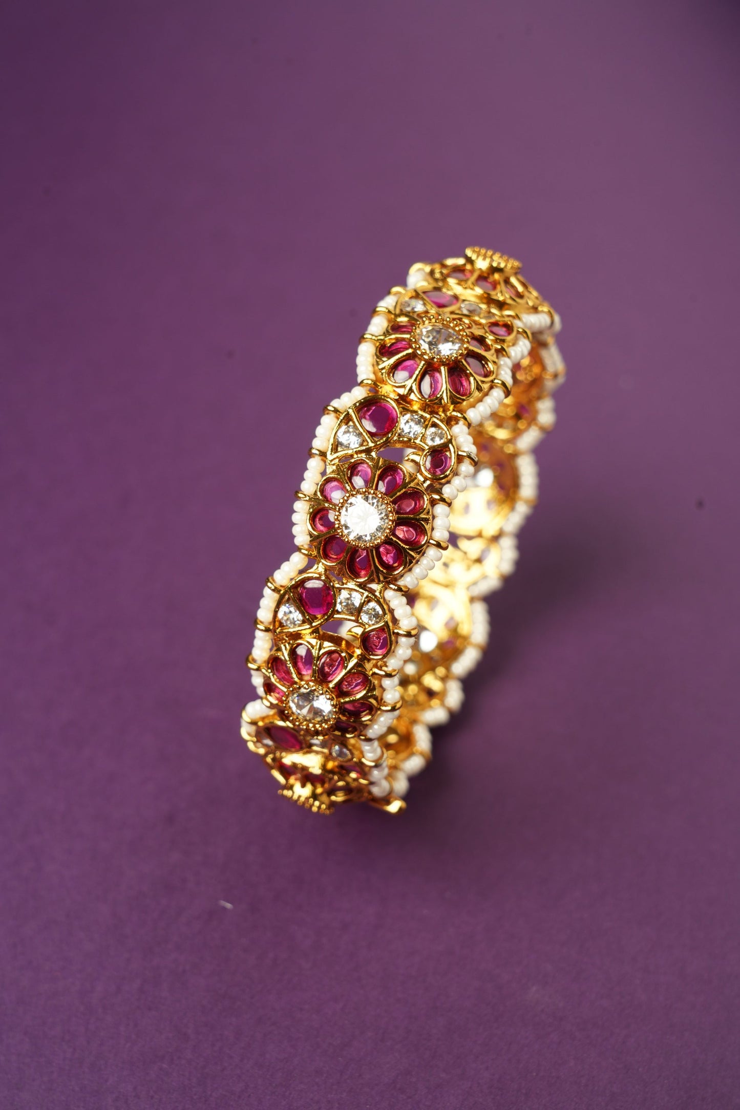 Pink Flower Pearl Kada SM60119