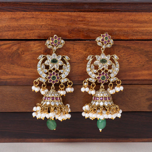 Floral Chandbali Jhumka