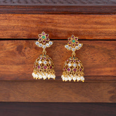 Floral Half Moon Jhumka