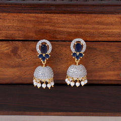 Royal Blue Pearl Drop Jhumka