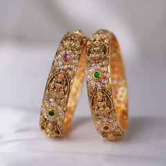 Lakshmi Ruby Emerald Floral Bangles