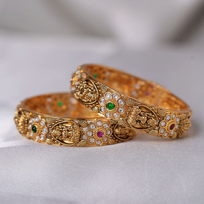 Lakshmi Ruby Emerald Floral Bangles