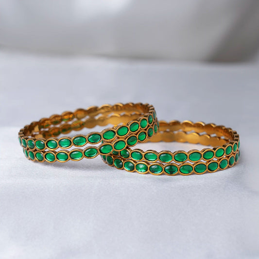 Oval Emerald Bangles