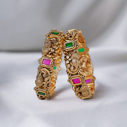 Swan Ruby Emerald Heritage Bangles