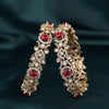 Oval Red Stone Bangles