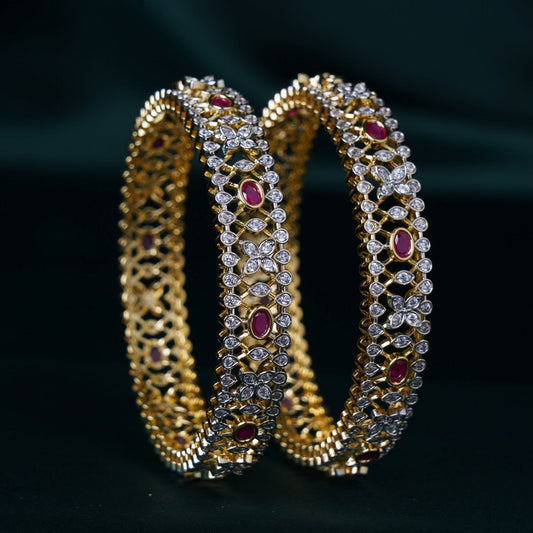 Ruby Cutwork Statement Bangles