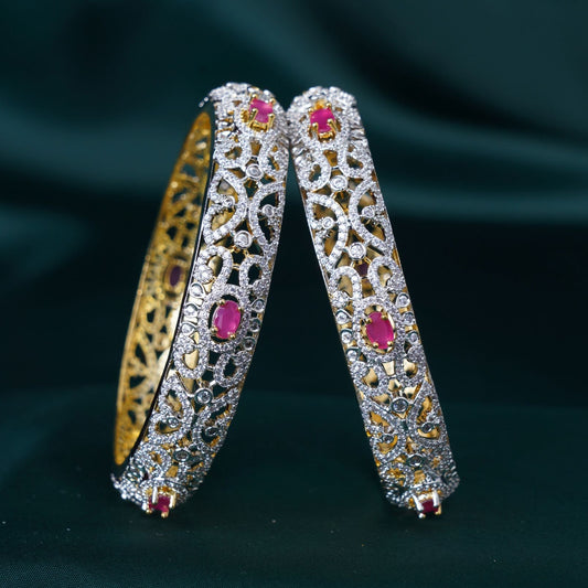 Ruby Zircon Statement Bangles