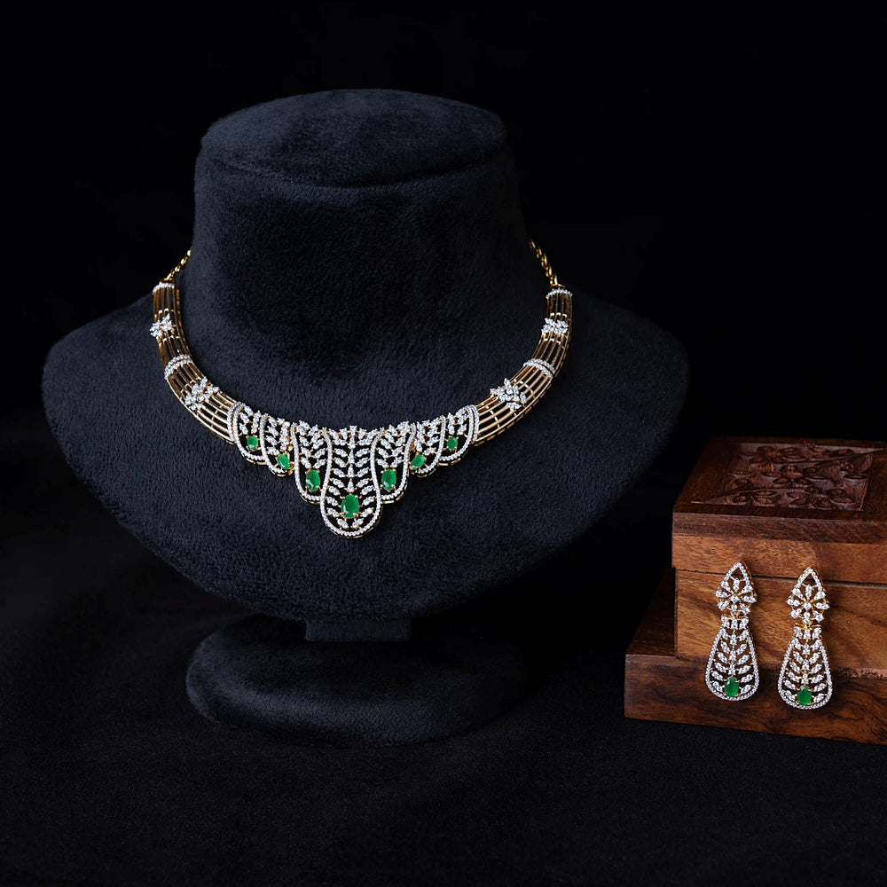 Emerald Multi-Strand Zircon Necklace