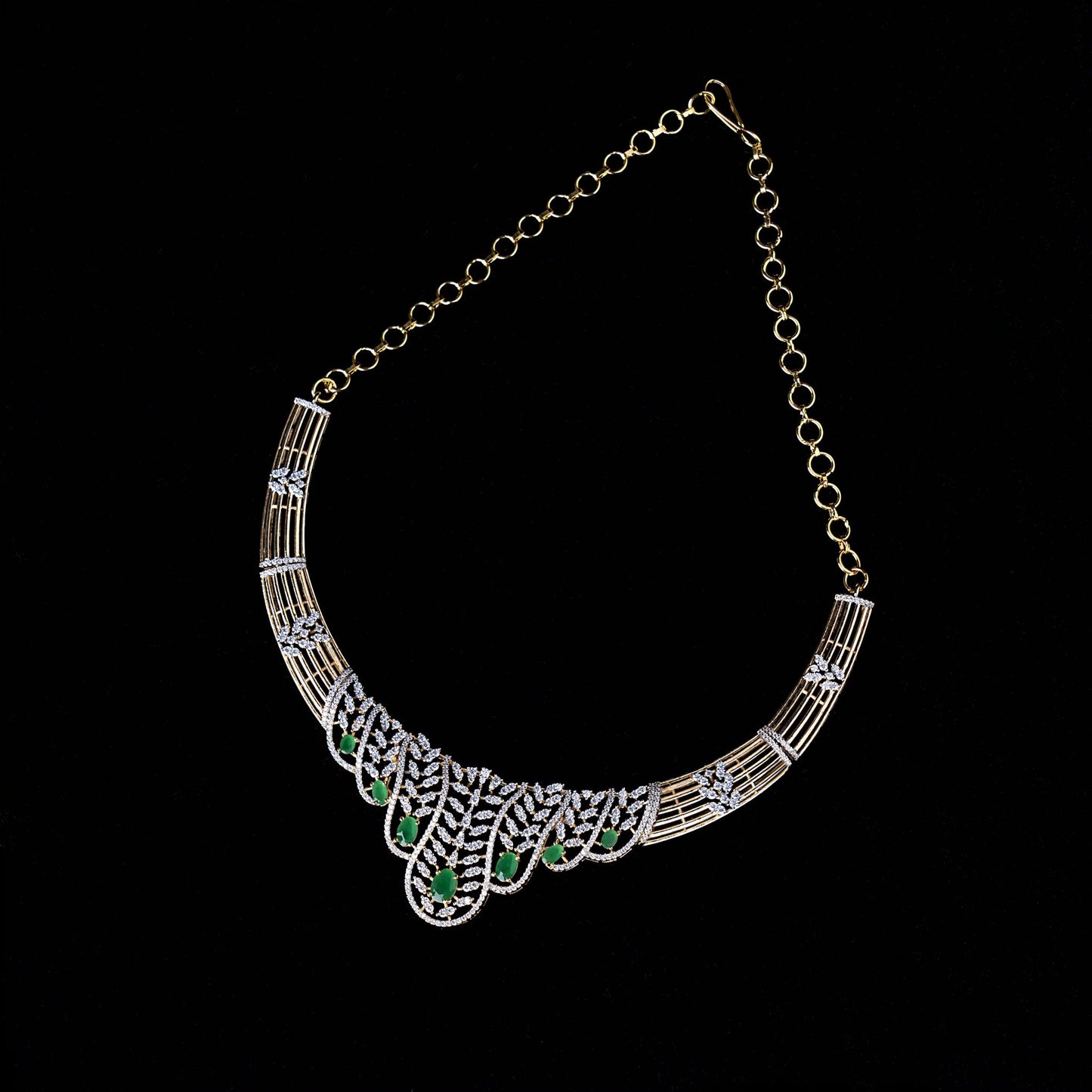 Emerald Multi-Strand Zircon Necklace