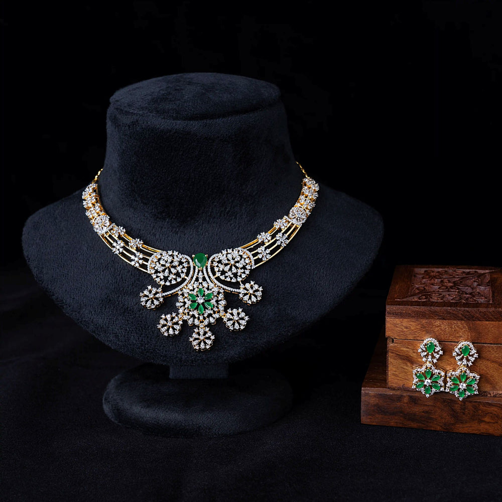 Emerald Floral Multi-Strand Necklace