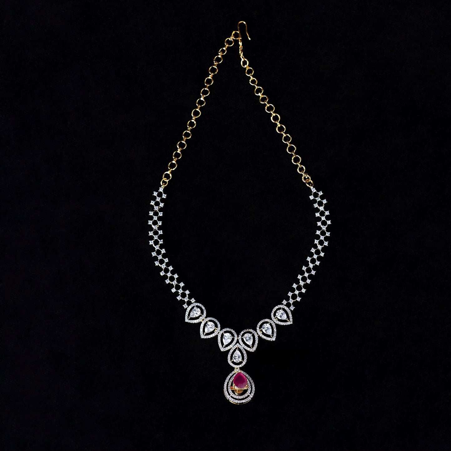 Pear Zircon Interchangeable Pendant Necklace