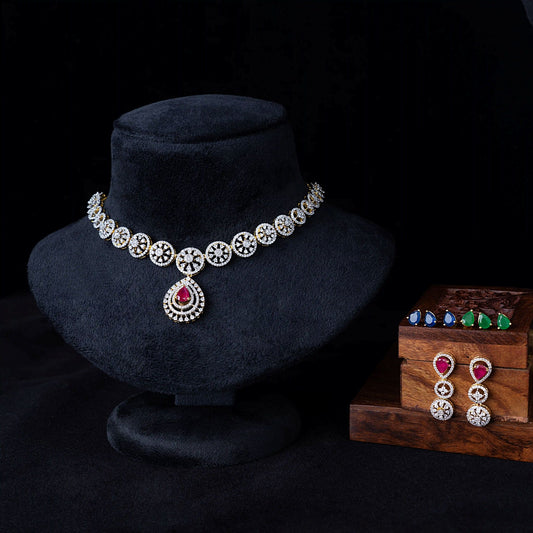 Floral Interchangeable Zircon Necklace