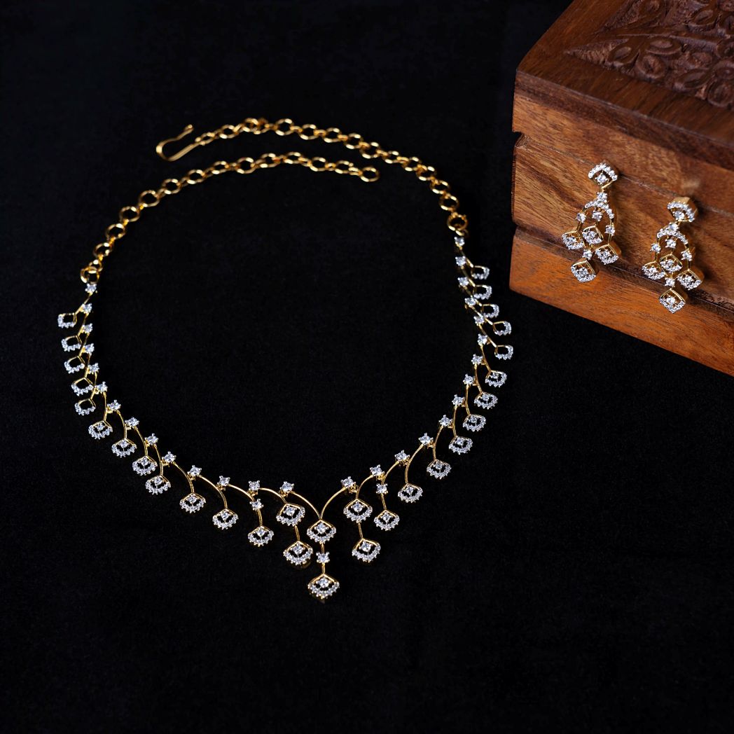 V-Shaped Zircon Necklace