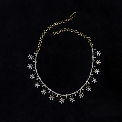 Floral Cluster Zircon Necklace