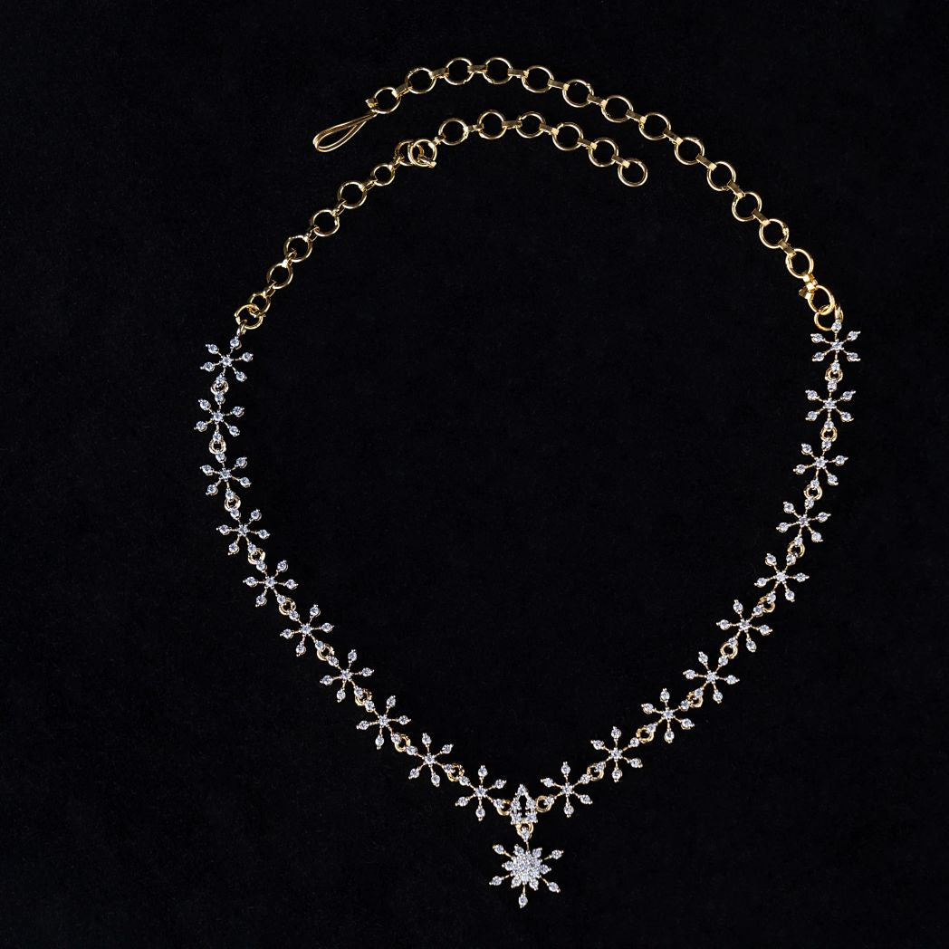 Floral Zircon Necklace