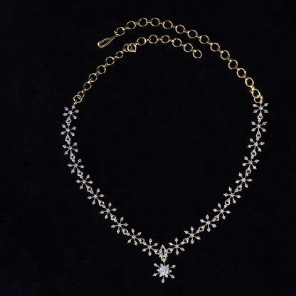 Floral Zircon Necklace