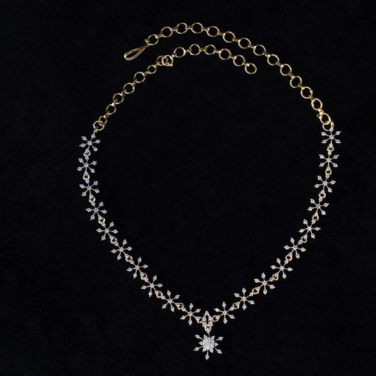 Floral Zircon Necklace