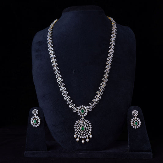 Emerald Mango Leaf Zircon Haaram