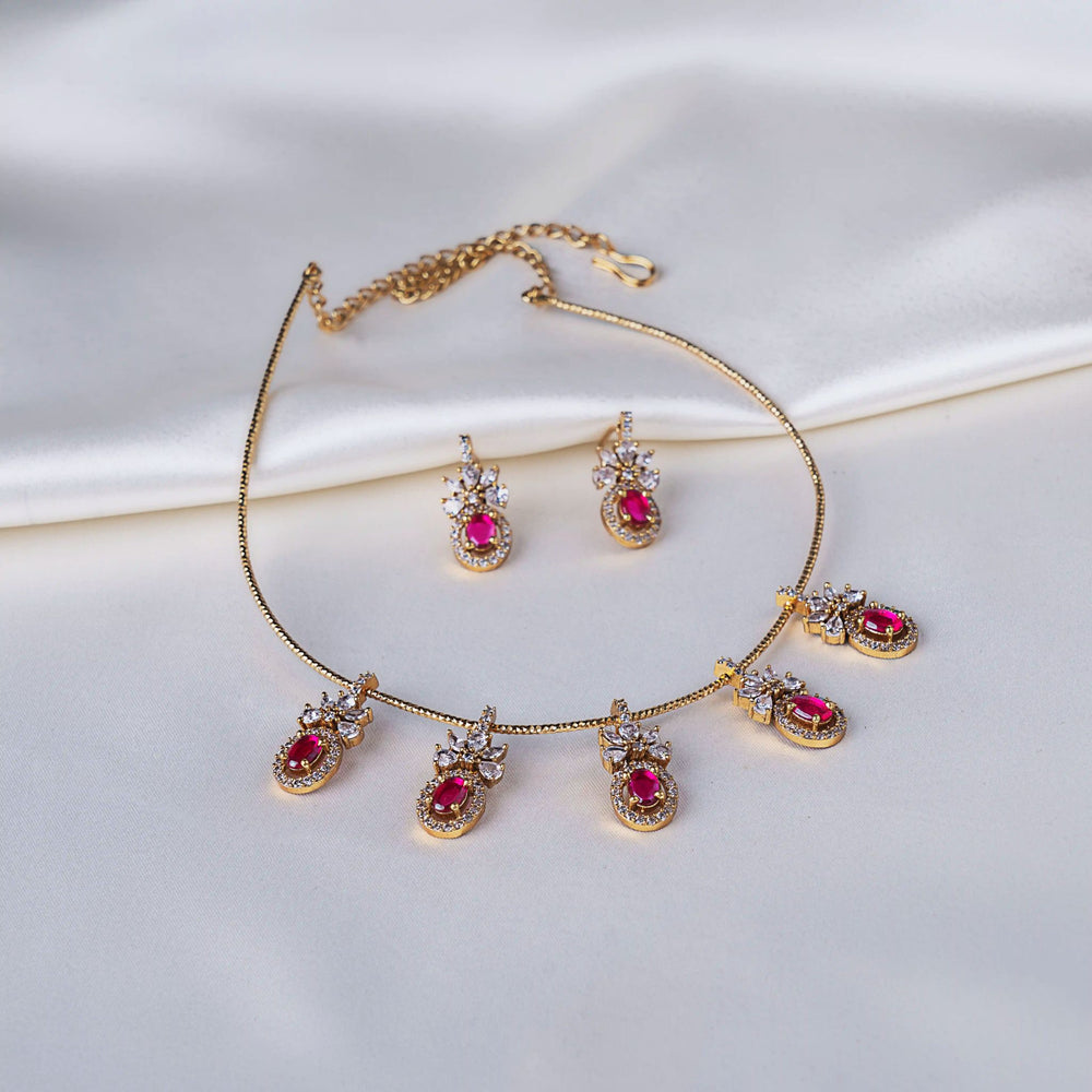 Oval Ruby Cord Necklace