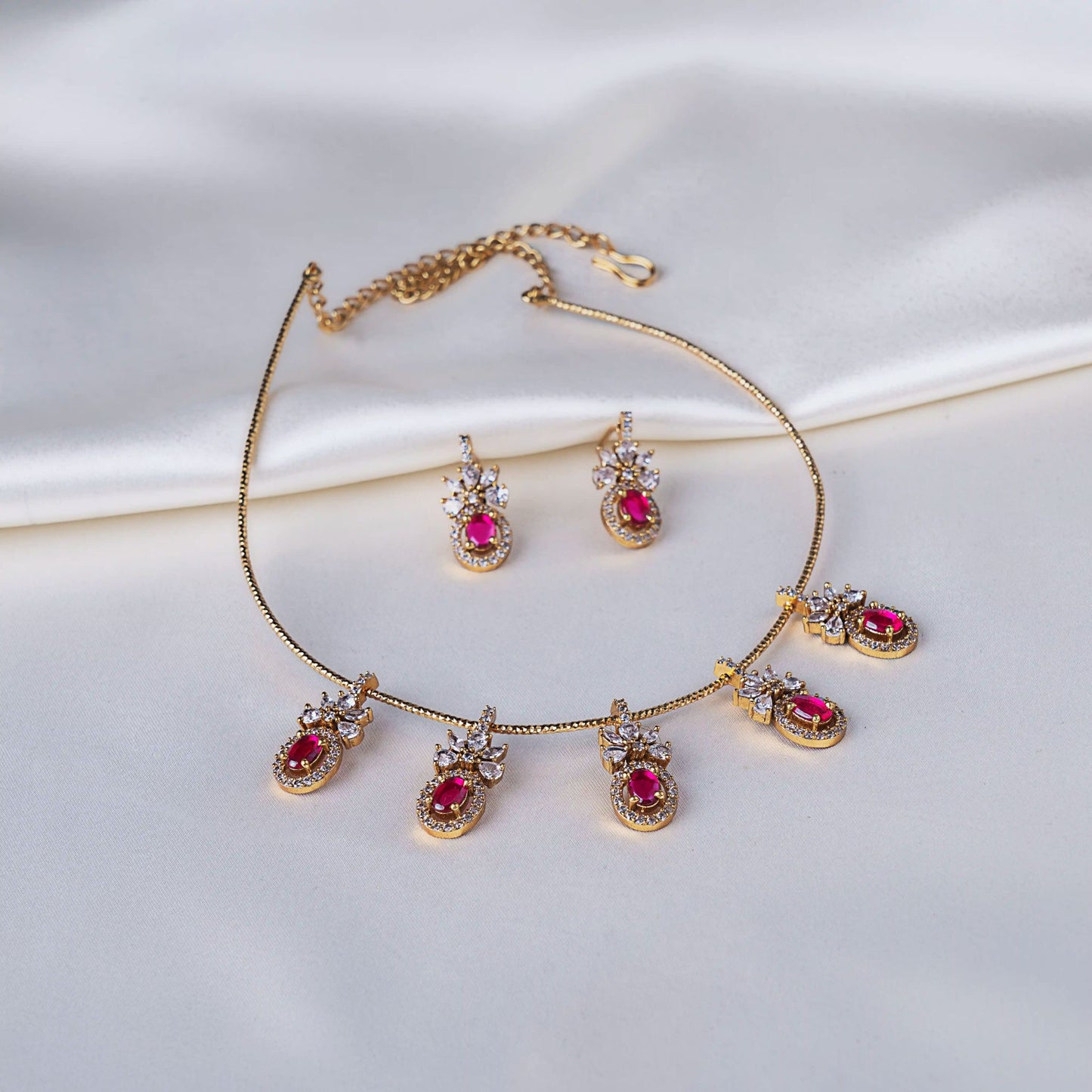 Oval Ruby Cord Necklace