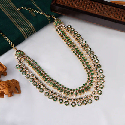 Dual-Layer Green Floral Haaram