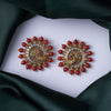Peacock Coral Stud