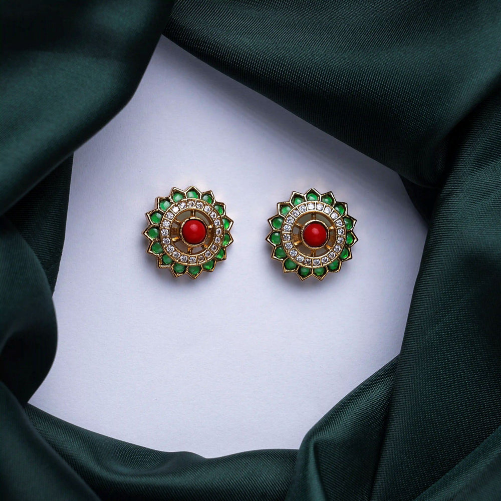Coral Halo Sun Stud