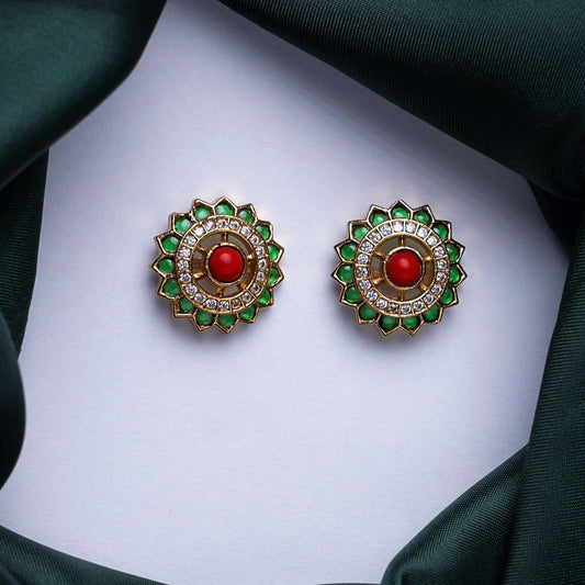 Coral Halo Sun Stud