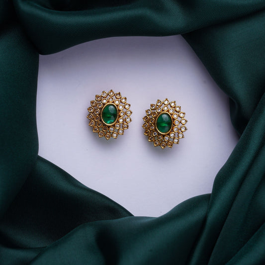 Emerald Oval Radiance Stud