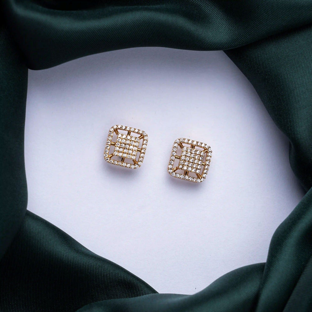 Square Zircon Luxe Stud